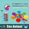 Juego Didáctico Clasificación Colores Animales Marinos 54pz